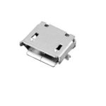 Micro USB 5p female SMT b type with post, with edge curl